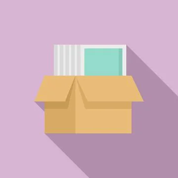 Windows installation box icon, flat style イラスト素材