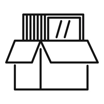 Windows installation box icon, outline style イラスト素材