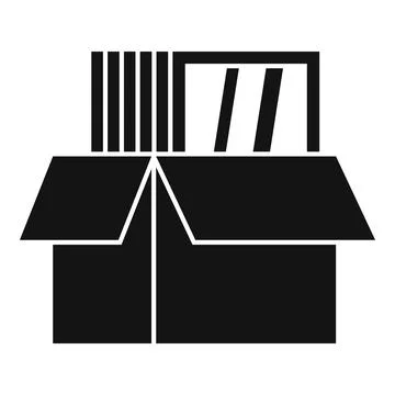 Windows installation box icon, simple style 스톡 일러스트