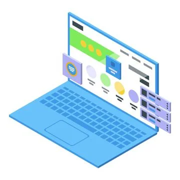 Windows interface icon, isometric style 스톡 일러스트