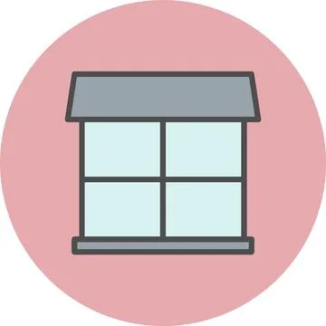 Windows Line Filled Circle Icon Stock Illustration