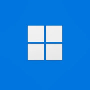 Windows Logo on Flat Blue Background Stock Illustration