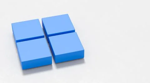 Windows Logo on Light Grey Background with Copy space Stock Illustration