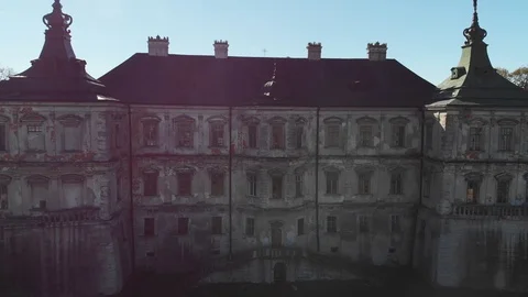 Windows in a Medieval Castle in Eastern Europe Stock Footage 99549326