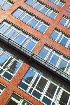 Windows of modern apartment building Fotos de archivo
