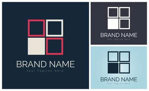 Windows modern square shape logo template design Stock-Illustration