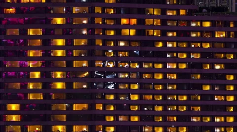 Windows of the multi-storey building of glass and steel apartment, timelapse. 스톡 동영상 55672526