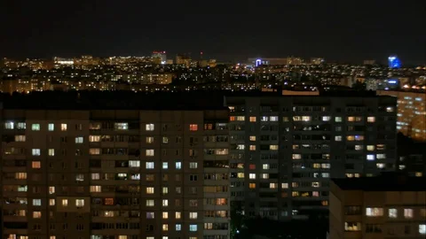 Windows of a multistory building. Time lapse loopable. Video stock 80278864
