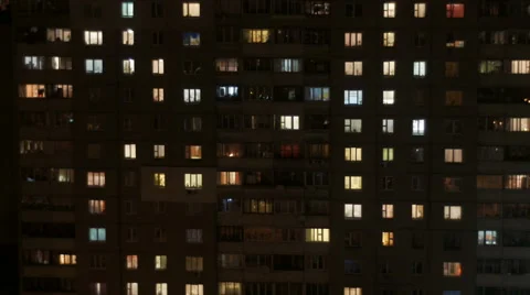 Windows of a multistory building.Time lapse Stock Footage 61147840