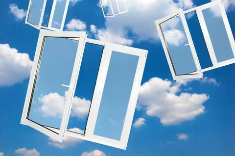 Windows to new world Stock Illustration