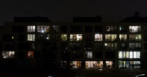 Windows night apartment 스톡 동영상 87578190