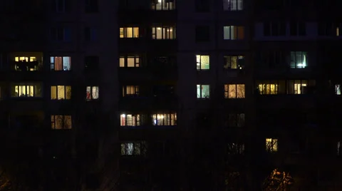 Windows of the night city 1 Stock Footage 36825400