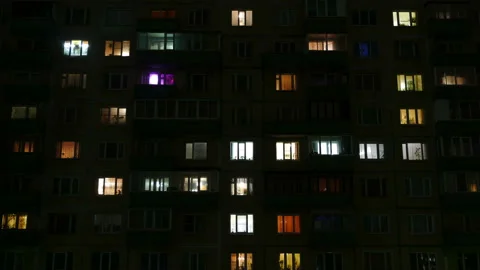 Windows at night Stock Footage 148922983