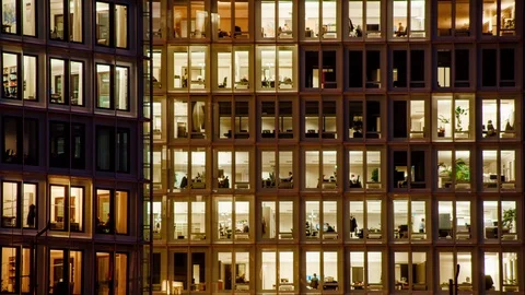 Windows of the office building Stock Footage 87818683
