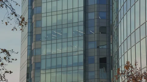 The windows of the office building Видео 121835424