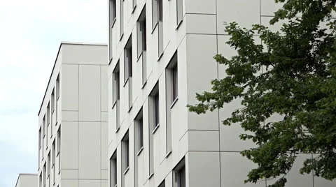 Windows of office building or college dorm 4k Stock-Footage 48201276