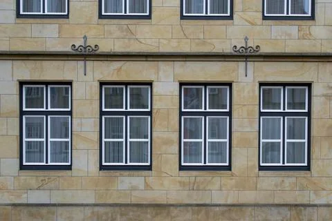 Windows of an old building in Germany Stock Photos