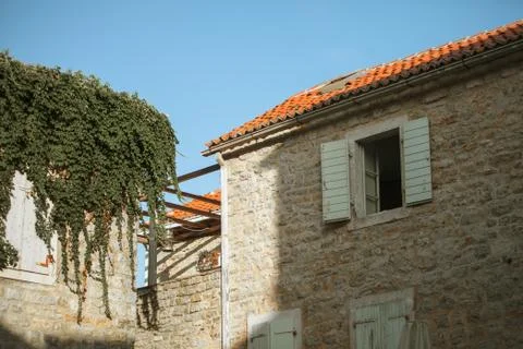 The windows of an old building Foto stock