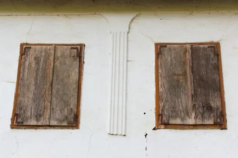 Windows of old house Stock Photos