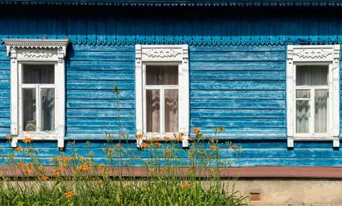Windows of an old house Stock Photos