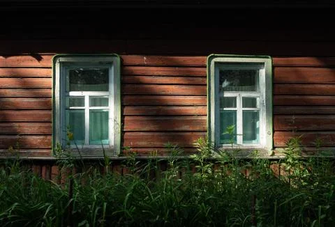 Windows of an old house Stock Photos