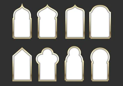 Windows in the oriental style Stock Illustration