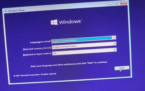 Windows OS installation Stock Photos