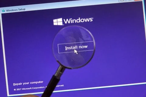 Windows OS installation Stock Photos