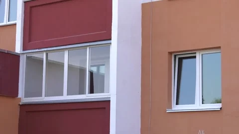 The windows in the panel house Stock Footage 98122039