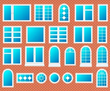 Windows plastic set vector Stock-Illustration