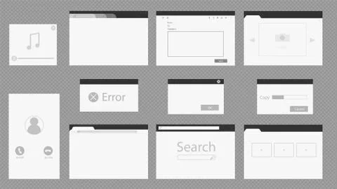 Windows programs in various versions. The concept of reference informatio Stock-Illustration