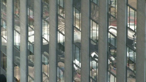 Windows Reflect City Time Lapse HD Stock Footage 467577