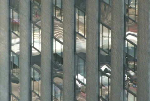 Windows Reflect City Time Lapse NTSC Video stock 470764