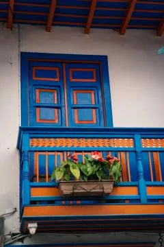Windows in Salento, Colonial Town Stock Photos