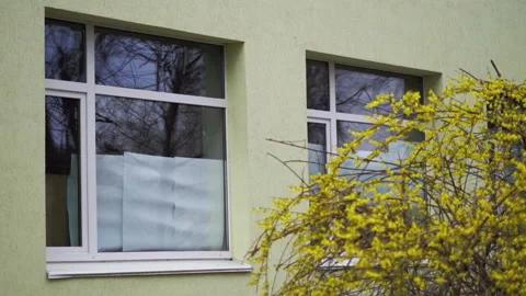 Windows sealed from rocket bombings during russian invasion of Ukraine Video stock 184892586