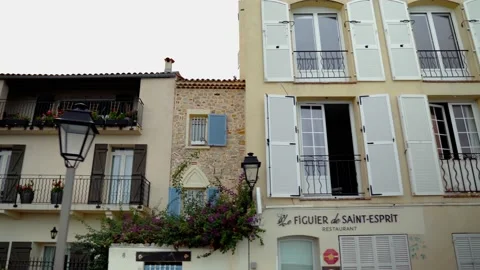 Windows with shutters in Antibes Stock Footage 208457059