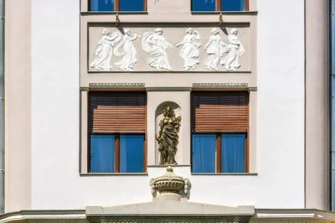 Windows with shutters. Stock Photos