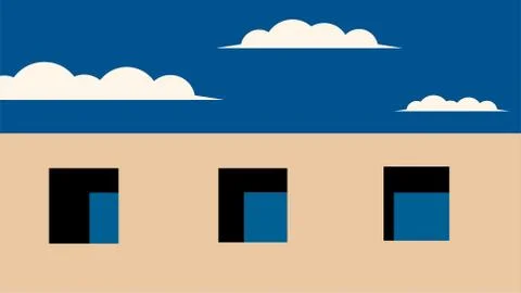 Windows in the sky Stock Illustration