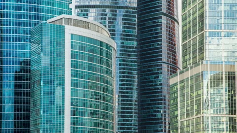 Windows of a skyscraper of a large business center Stock Footage 133184778