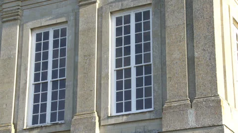 Windows of a stately home Stock Footage 25255956