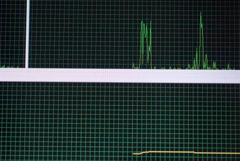 Windows task manager graph on computer screen Stock Photos