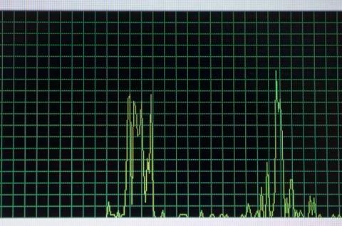 Windows task manager graph on computer screen Foto stock