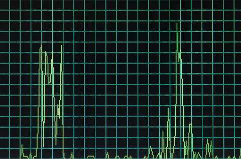 Windows task manager graph on computer screen Foto stock