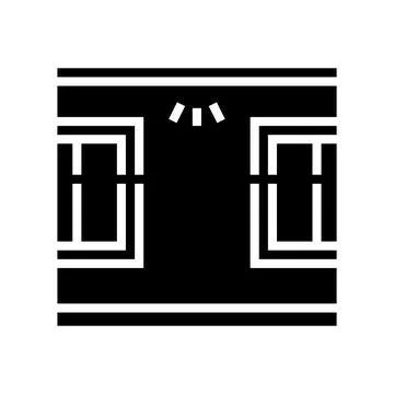 Windows top lighting glyph icon vector illustration Stock Illustration