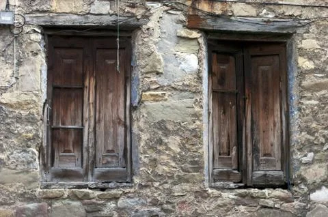 Windows of a townhouse Stock Photos