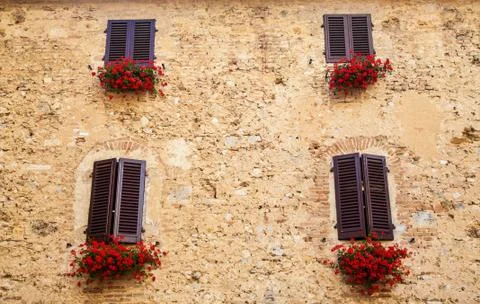 Windows in tuscany Stock Photos