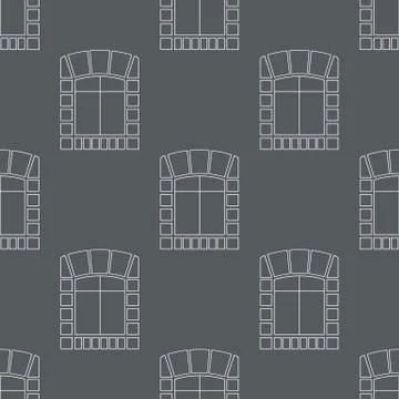 Windows on the wall seamless pattern Stock Illustration