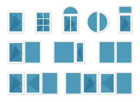 Windows with white frames Stock Illustration
