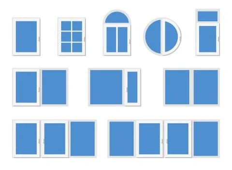 Windows with white frames Stock Illustration