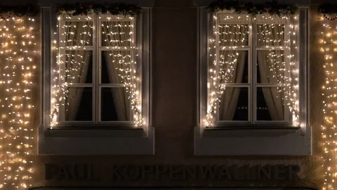 Windows with yellow lights Stock Footage 100993214